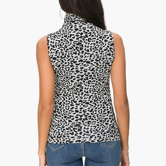 Leopard sleeveless turtleneck - Picture 5 of 5